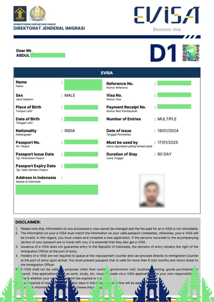5 Year Indonesian Visa